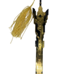 Mini réplique Lame Brute, miniature dorée inspirée de l’arme emblématique de Genshin Impact, parfaite pour les fans et collectionneurs.