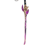 Porte-clés Reflet Tranche-Brume, réplique miniature de l’arme emblématique de Genshin Impact, parfait pour les fans et collectionneurs