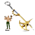 Porte-clés Hache Escanor, réplique miniature de l’arme divine Rita de Seven Deadly Sins, parfait pour les fans et collectionneurs.