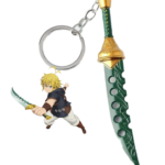 Porte-clés Meliodas Lostvayne, miniature de l’épée mythique de Seven Deadly Sins, parfait pour les fans et collectionneurs.