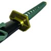 Réplique du katana de Aizen Sōsuke, lame noire avec tressage vert et garde dorée