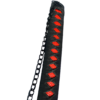 Détail du manche noir et rouge avec chaîne noire du Katana Bankai d'Ichigo, inspiré de l'univers de Bleach