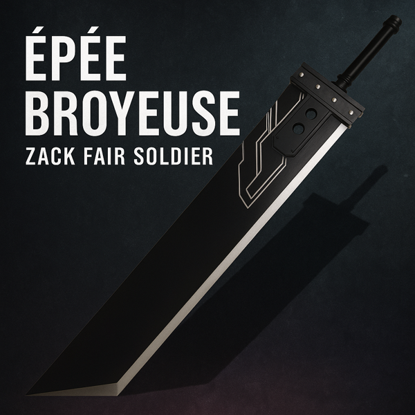 Réplique taille réelle de la Buster Sword maniée par Zack Fair et Cloud Strife – Final Fantasy VII.